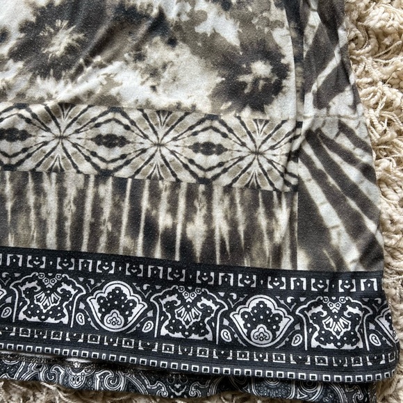 Christopher & Banks African Tie Dye with Animal Print Lace Sleeved Blouse - Picture 7 of 8